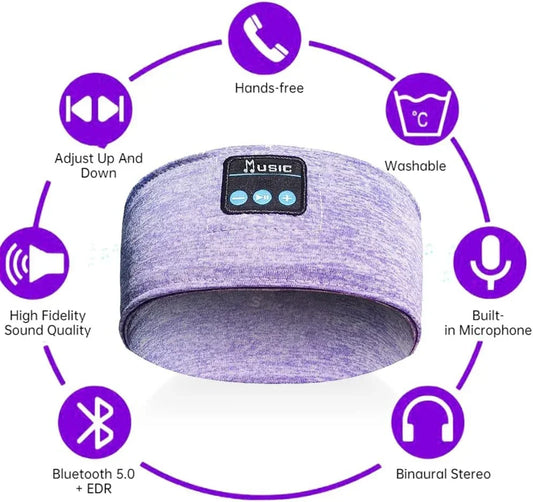 Bluetooth Sleep Headphones Sports Music Player Headband Thin Soft Elastic Wireless Music Headset Eye Mask for Yoga Side Sleeper