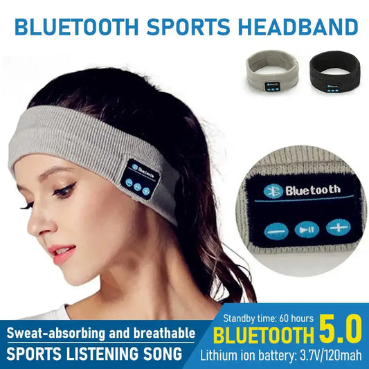 Wireless Bluetooth Earphone Sleeping Running Headband Stereo Earphones Sports Headset Music Hat With Mic Smart Phone Headphone