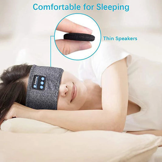Man/Women Sleeping Headphone Bluetooth-Compatible Wireless Music Sport Headbands Soft Eye Mask Headset with Mic Yoga Hair Bands